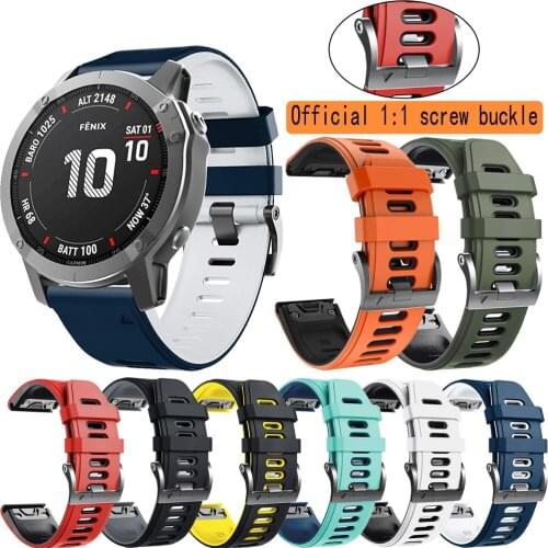 Sport Silicone Watch Band Wrist Strap for Garmin Fenix 6X Pro 5X 5 Plus 3HR 22/26mm Easy Fit Quick Release wristband Accessories
