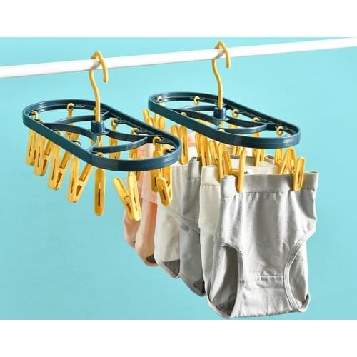 Drying Racks Clothes Hanging 12 Clips Windproof Multifunctional Dormitory Home Drying Underwear Clothespins Student Socks Racks