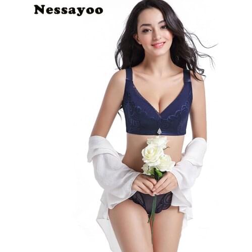 Thin Bras and Briefs Sets for Women Wireless Bra Set Plus Size Underwear Bh Full Cup Lace Bralette Big Size Brassiere Set 44 46E