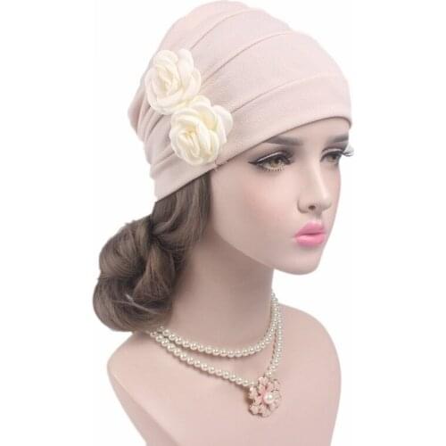 New Women Flower Chemo Hat Turban Hair Caps Floral Headwear Beanies Hair Loss Cap Ladies Bandana Muslim Head Cover Accessories