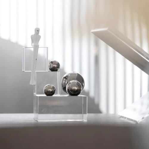 Modern Decoration Ball Creative Geometric Crystal Staircase Ornaments Creative Home Furnishing Display Desktop Abstract Crafts