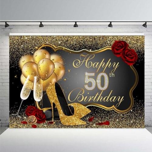 50 Year Vinyl Photography Background for Baby Heels Adult Photo Shoot Backdrop for Birthday Party Photo Studio
