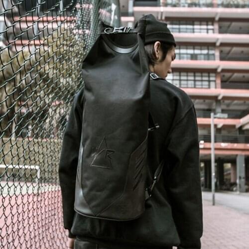 New Personality Large Capacity Travel Backpack Tide Roll Cover Bucket Mens Hip Hop Backpack Outdoor Sports Mountaineering Bag