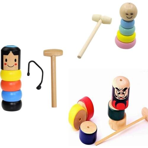 Funny Wooden Unbreakable Man Girl Doll Automatic Assemble Magic Trick Desktop Developmental Kids Toy Stage Magic Props kid gift