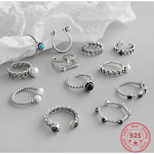 BITWBI 2019 New Trend 100% S925 Sterling Silver Ring Freshwater Pearl Zircon Woman Chain Twist Holiday Gift