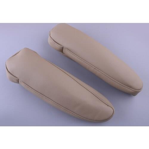 1Pair Beige Front Seat Armrest Protector Cover PU Leather Car Fit For Toyota Sienna 2011 2012 2013 2014 2015 2016 2017 2018