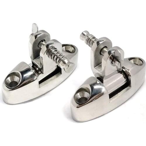 1 Pair of Marine Grade 316 Stainless Steel Boat Top Deck Hinge Swivel Mount with Removable Pin