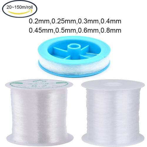 1 Roll 0.2-0.8mm Transparent Fishing Thread Nylon Wire Necklace Beading Thread