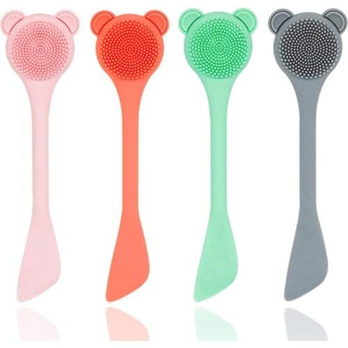 1Pcs 2 in 1 Soft Silicone Face Washing Brush Stirring Brush Blackhead Removal Pore Cleaner Skin Care Massager Exfoliator Tool