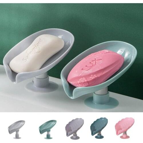 1pcs Creative Soap Box Drain Soap Holder Free Perforated Leaf Sucker Soaps Container Box Laundry Soap Dish Bathroom Supplies