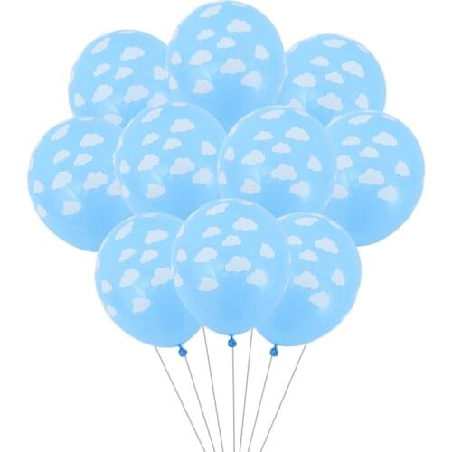 10pcs 12" Blue White Cloud Balloons Birthday Wedding Decor Hawaii Theme Party Decor Hen Party Pool Party Decor Supplies Balloon