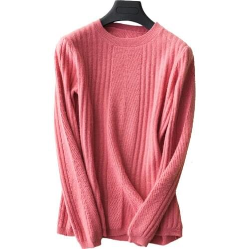 100% Cashmere Women Sweaters Autumn Knitted Pullovers High Quality ladies Clothes O-neck Twist Knit Sweater Shirt Winter