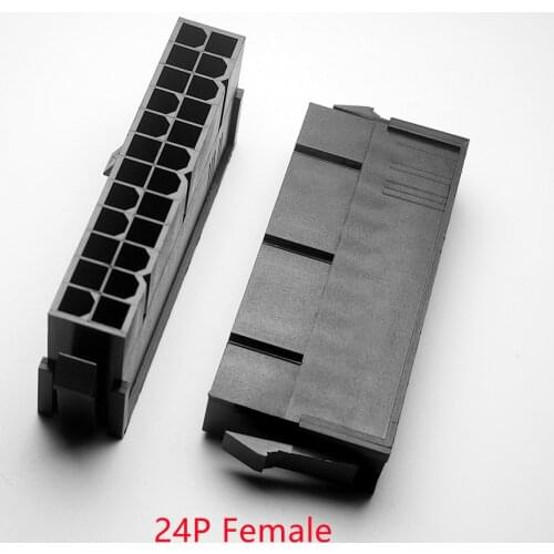 20PCS/1LOT 5559 4.2mm black 24P 24PIN female for PC computer ATX motherboard power connector plastic shell Housing