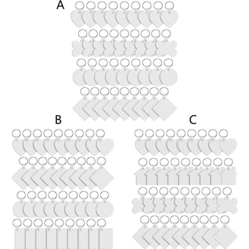36Pcs Wood Hardboard Keychain Blank MDF Double-Side Printed Keychains Sublimation Heat Transfer Keychains Jewelry Making