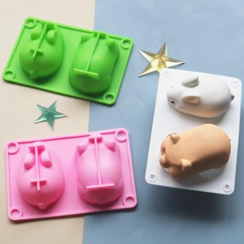 3d Diy Baking Tools Non-stick Silicone Cake Mold Rabbit Pig Shapes Chocolate Mold For Pastry Pudding Jelly