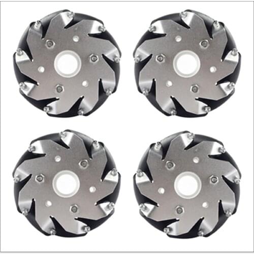 4 inch)100mm Aluminum Mecanum Wheels Set Basic ( 2 Left, 2 Right) for Arduino robot car