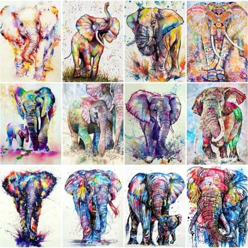 EverShine Diamond Painting Full Drill Animal Diamond Embroidery Elephant Mosaic Rhinestones Art DIY Needlework Home Decor