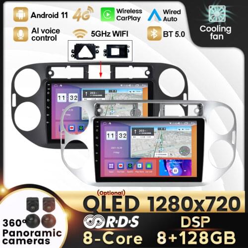 Android 11 RDS DSP 6G+128G Car Multimedia GPS For VW Volkswagen Tiguan 1 NF 2006 2007 2008 2010- 2016 Navigation Auto Radio