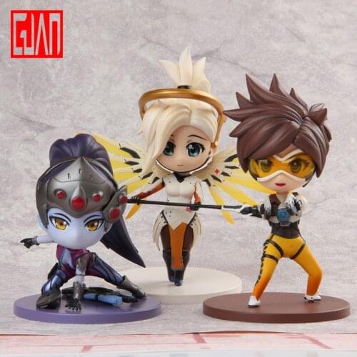 Anime Game Watchman Cartoon Character Model Tracer Angel Black Lily Clay Anime Model Decoration