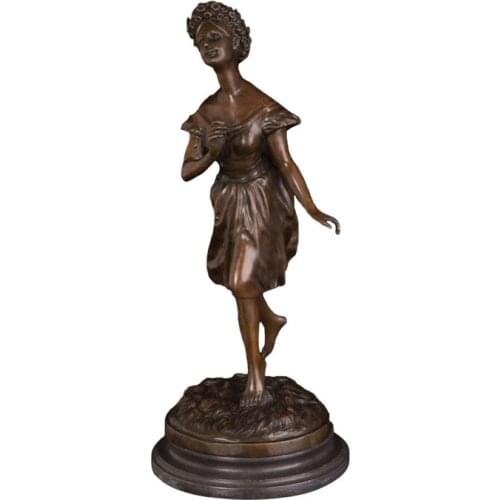 ArtsHom DS-066 home decor horgar decoration gothic decor art Bronze Female Statue Vintage Metal Art Figurine for Desktop Decor
