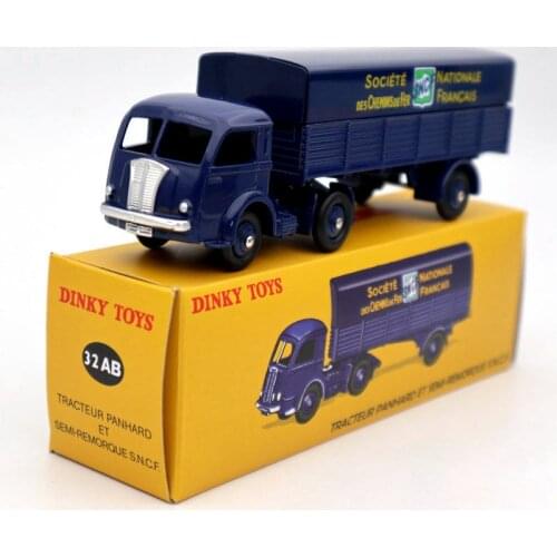 Atlas Dinky Toys 32AB TRACTEUR PANHARD ET SEMI-REMORQUE S.N.C.F Truck Diecast Models Car Collection Auto Gift