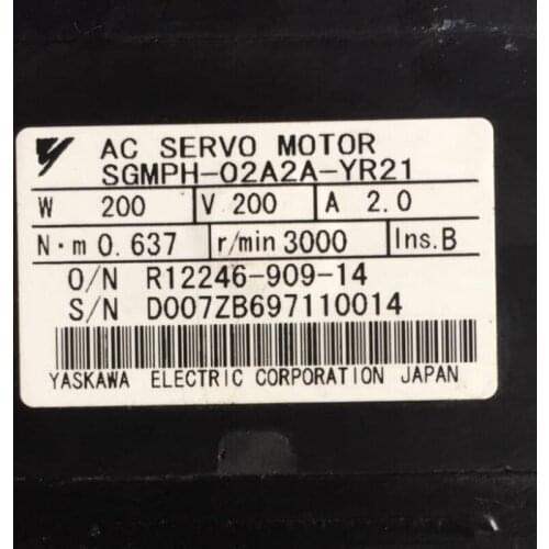 Used Tested Working SGMPH-02A2A-YR21 AC SERVO MOTOR