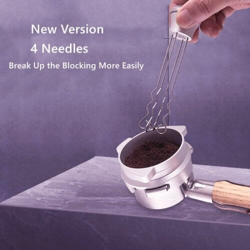 New Version Needle Coffee Tamper Blocking Distributor Leveler Tool Needle Type Coffee Powder Distributor