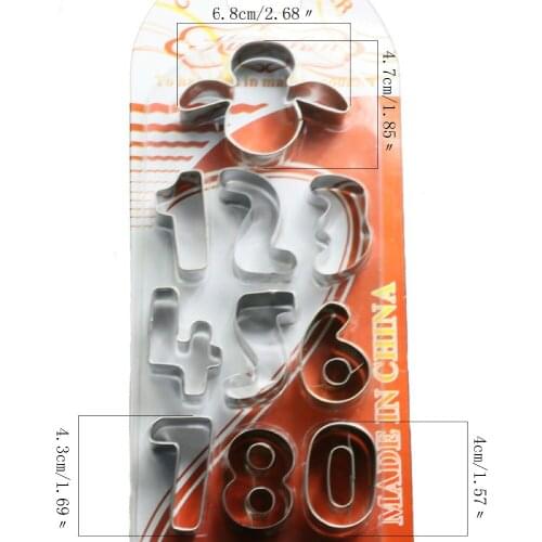 DIY 10pcs/set Large Size Number Shape Metal Cookie Cutters Fondant Biscuit Mold