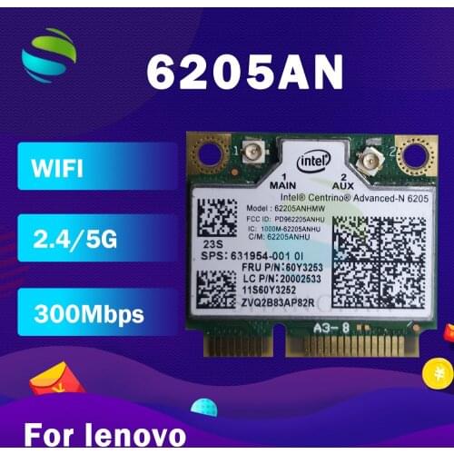 For intel Centrino Wireless-N 6205 6205AN 62205AN HMW Half Mini PCI-e WLAN Wireless Card 60Y3253 for Thinkpad x220 x220i t420