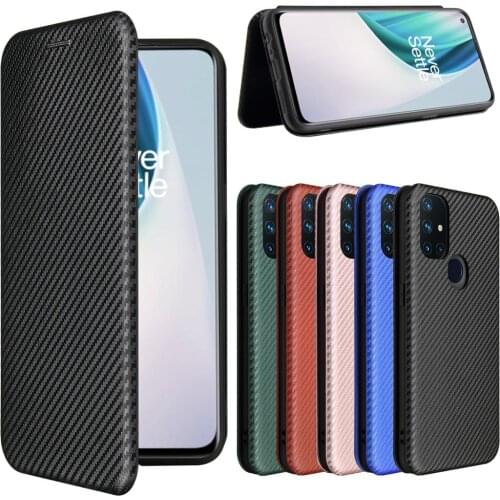 For Oneplus Nord N10 5G Case One Plus Nord Case Carbon Fiber Flip Leather Case For Oneplus Nord N100 5G 1+Nord N10 5G Case Cover