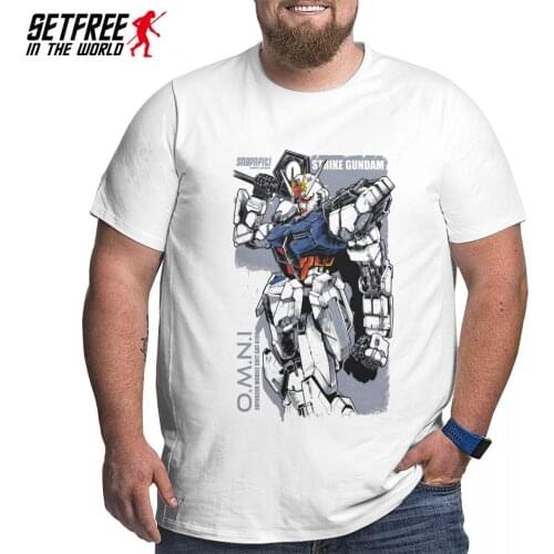 Gundam Strike Mecha Robot Anime Retro T Shirt Streetwear Oversized O-neck Cotton Custom Short Sleeve Shirts