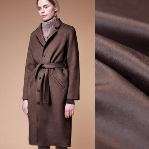 Quality 150CM Wide 830G/M Weight Double Faced Bronzed Thick Cashmere Wool Autumn and Winter Overcoat Outwear Jacket Fabric J011