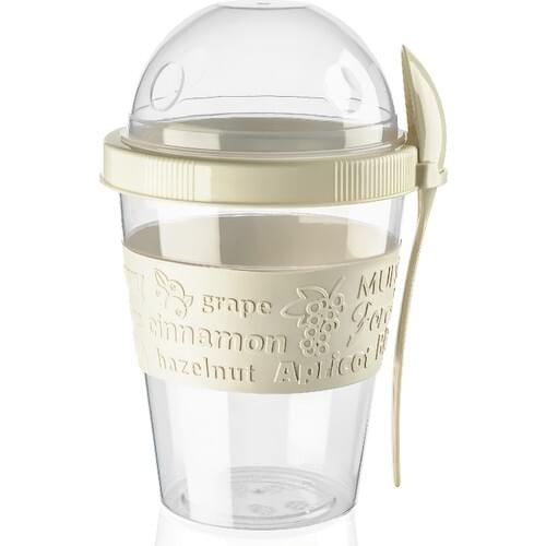 Meticulous Take'n Go Lid With Spoon Yogurt Container Cream