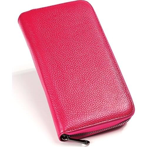 Portomonee 36 CARD Organ RFID Genuine Leather Women Wallet Female Long Clutch Lady Walet Large Zipper Purse Capacity