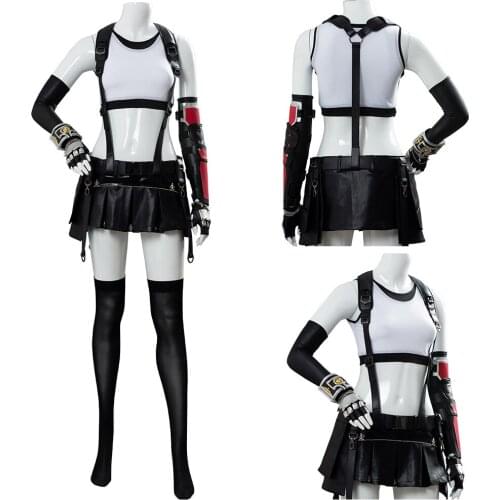 Final Fantasy VII 7 Remake Cosplay Tifa Lockhart Costume Outfit Uniform Halloween Carnival Suit