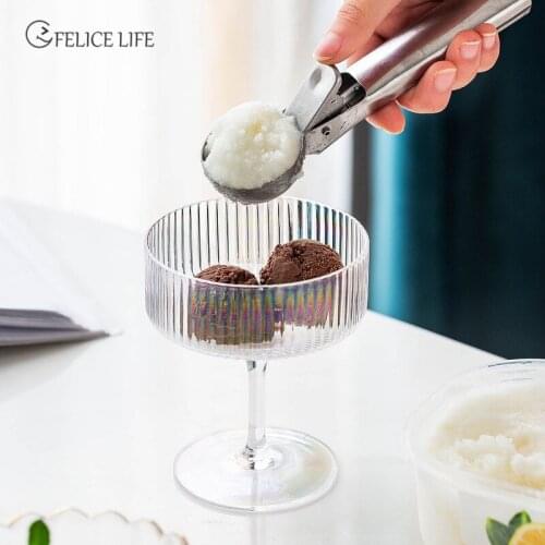 Ice Cream Scoop Stainless Steel Ice Cream Spoon Metal Icecream Cookie Scoop Melon Fruit Baller Ice Ball Maker Kitchen Tools