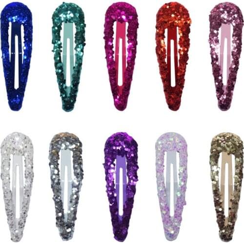 Multicolor Bling Bling Sequins Hair Clip Children Kids Waterdrop Barrettes Fashion Hair Accessories Wholesale Price