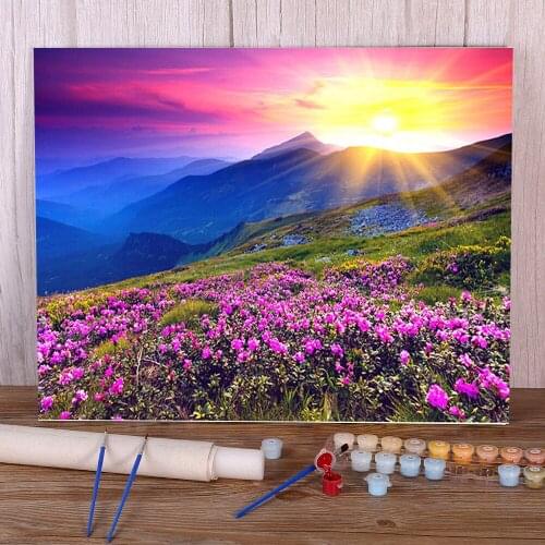 Landscape Sunset Beach Waves Coloring By Numbers Painting Set Oil Paints 40*50 Canvas Painting Handmade Crafts Drawing