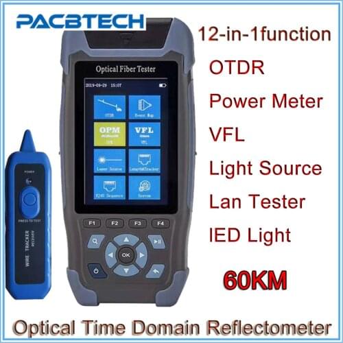 Pro mini OTDR Fiber Optic Reflectometer 1310 1550nm with VFL OLS OPM Event Map 24dB for 64km Fiber Cable