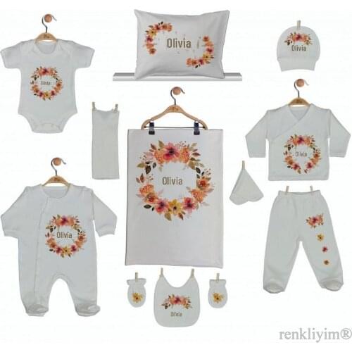 Hospital outfit baby girl 12 Pieces Cotton specific to name Jumpsuit Set Newborn Baby Gift