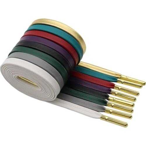 Coolstring Pure Color Black/White/Silver Shoe Cords With Metal Laces Tips Genuine Leather Shoe High Heel Fashion Business Style