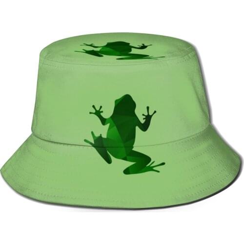CINESSD Green Frog Unisex Casual Sun Hat Bucket Hat for Men Women Bob Hip Hop Caps Summer Fisherman Hat Panama