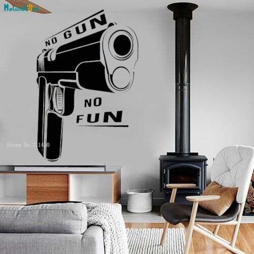 Gun Vinyl Wall Decal Quote Gangster Weapon Decoration Room Stickers Murals Office Decoration Cool Design Self-adhesive YT1611