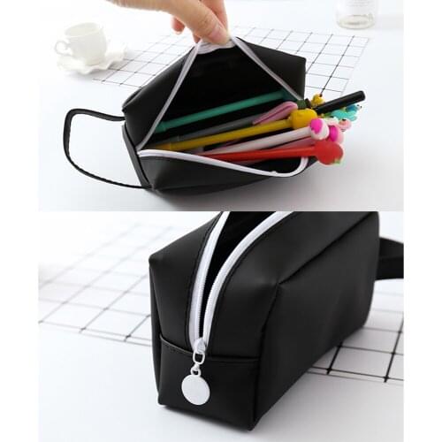 Portable Cartoon Pencil Case Storage Bag with Zipper Big Capacity Pen Bag Holder Makeup Pouch Stationery Organizer for Office