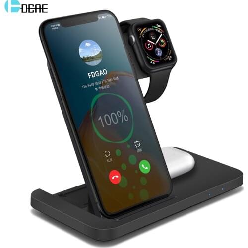 Qi 3 in 1 Charging Dock Station For iPhone 12 11 XS XR X 8 AirPods Pro iWatch 15W Fast Wireless Charger For Apple Watch 6 5 4 3