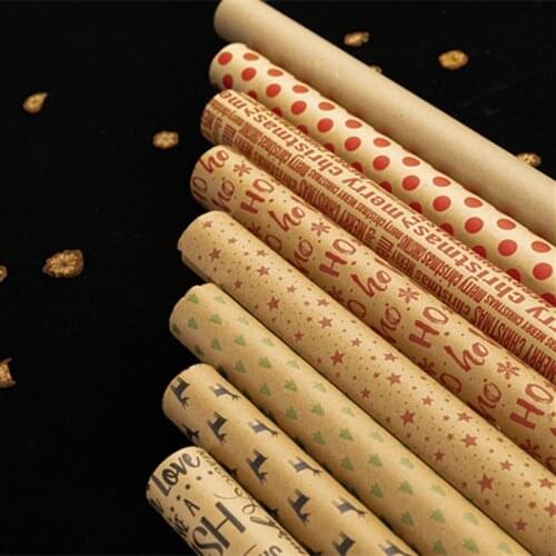 Christmas Present Gift Wrapping Paper New Year 2021 Present Packaging Material Cardboard Paper Christmas Craft Paper