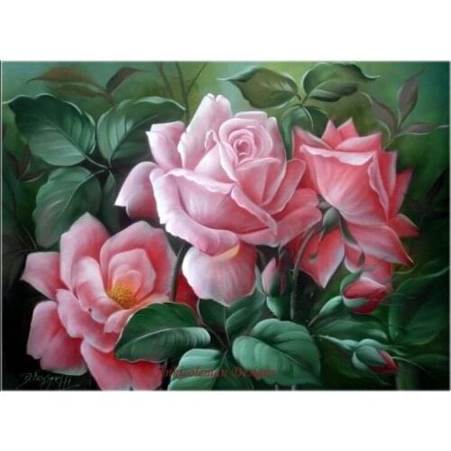 Needlework for embroidery crafts DIY DMC High Quality - Counted Cross Stitch Kits 14 ct Oil painting - Roses 6