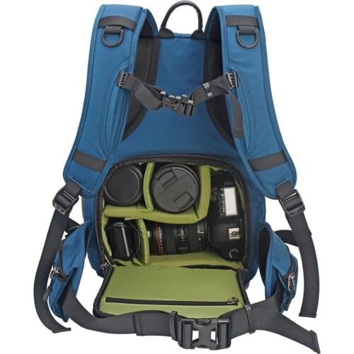 Large Digital SLR Camera Backpack Water-resistant Padded Photography Bag with Rain Cover for Nikon Canon Sony DSLR Camera Lens