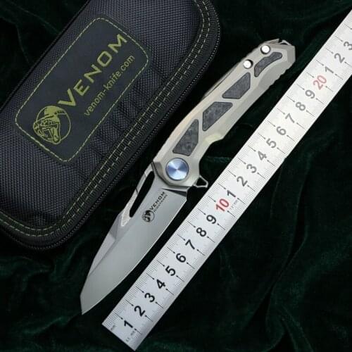 VENOM nightmare M390 steel Titanium Flipper folding knife outdoor camping hunting survival pocket kitchen fruit knives EDC tools