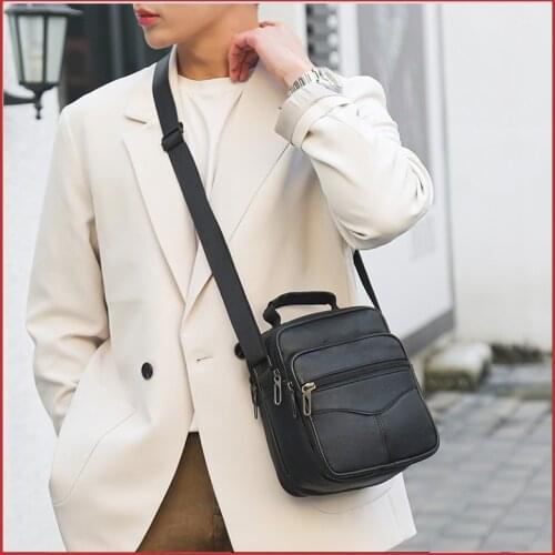 Hot Sale Men Crossbody Bag Packet Shoulder Bags Retro Mens Bag Leather Leisure Bags Man Small Satchel